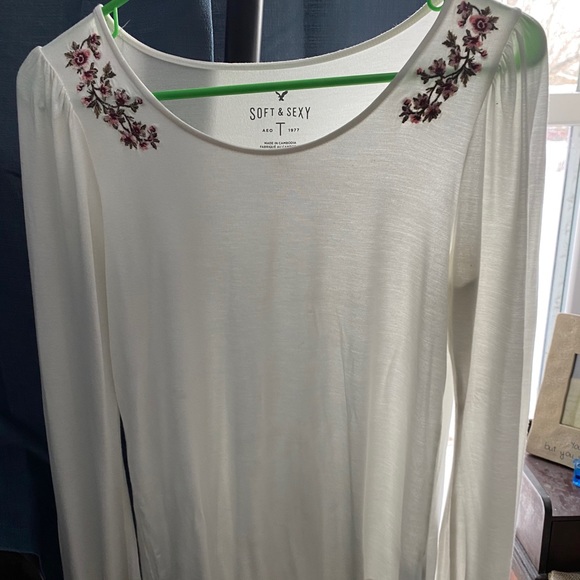 Soft and Sexy Floral Embroidered Long Sleeve - Picture 1 of 8